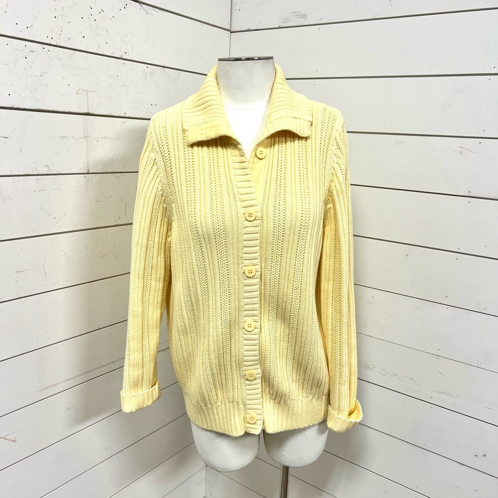 L.L.Bean sweater cardigan yellow large